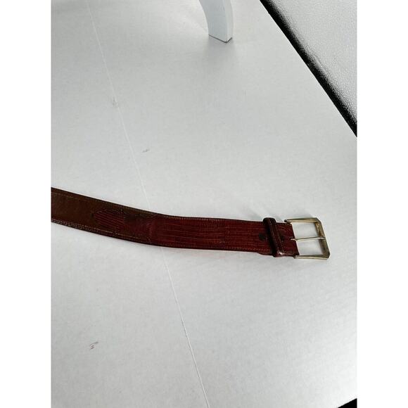 Nocona Mens Belt Size 46 Leather western Rodeo Brown Brass Buckle - Picture 6 of 13